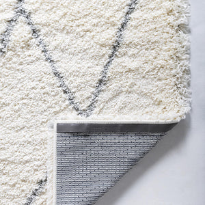 Soft Touch Shag Area Rug – Abstract Moroccan Pattern, 4x6