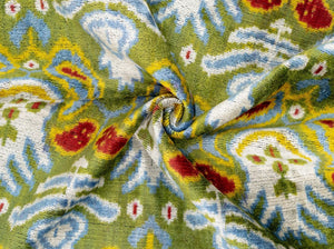 Multicolor Ikat Velvet Throw Pillow 20x20 with Down Feather Insert