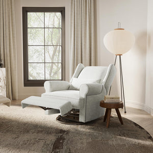 Swivel Glider Recliner Chair with Footrest & Lumbar Pillow