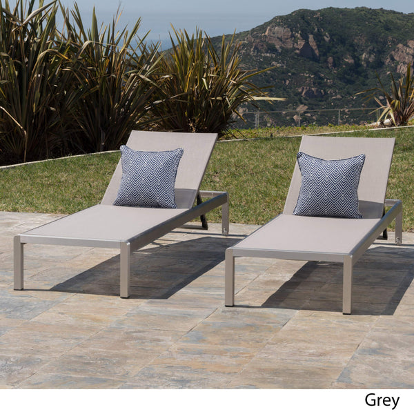 Outdoor Mesh Chaise Lounge Set of 2