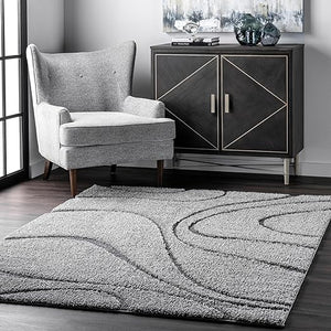 10x14 Modern Shag Area Rug – Abstract Polypropylene Indoor Rug