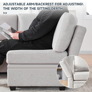 Modular Sectional Sleeper Sofa with Storage