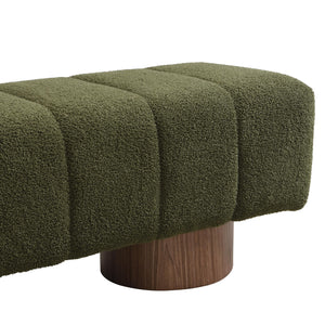 50" Boucle Fabric Dining Bench