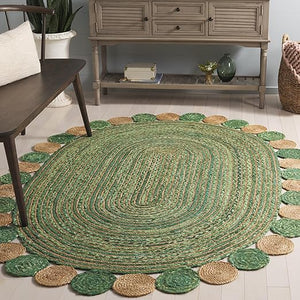 Oval Braided Jute & Cotton Area Rug – 6' x 9'