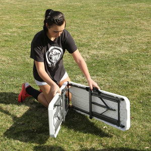6-Foot Fold-in-Half Folding Bench – White Granite