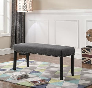 Fabric Dining Bench with Nailhead Trim