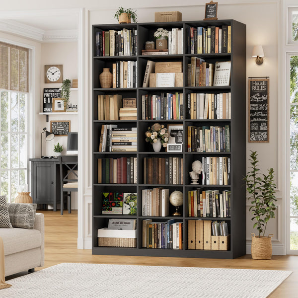 86" Tall 21-Cube Bookshelf – 7-Tier Open Storage Bookcase