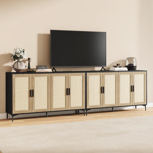 48" Rattan Buffet Cabinet with Adjustable Shelves