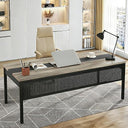 Large Executive Office Desk 70.8 Inch with Privacy Panel