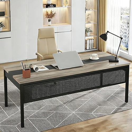 Large Executive Office Desk 70.8 Inch with Privacy Panel