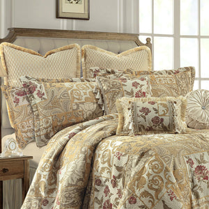 Floral Jacquard Comforter Set — 9-Piece King, Yellow