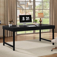 55" Industrial Executive Desk with Metal Legs