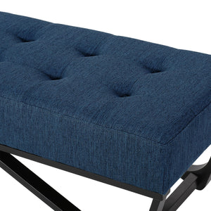 Button-Tufted Upholstered Ottoman Bench