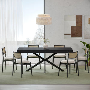 Extendable Rectangular Dining Table with Hidden Storage