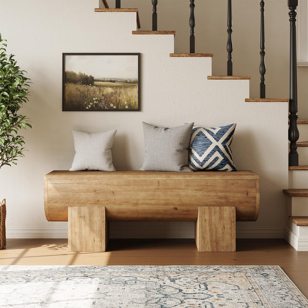 Farmhouse Solid Wood Entryway Bench