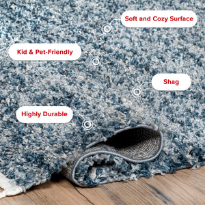 12x15 Shag Area Rug – Solid Plush Polypropylene, Indoor, Rectangular