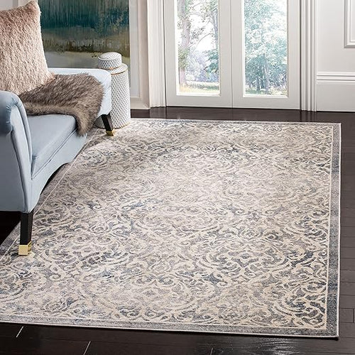 Damask Area Rug 5'3" x 7'6" – Stain Resistant Non-Shedding Indoor Rug