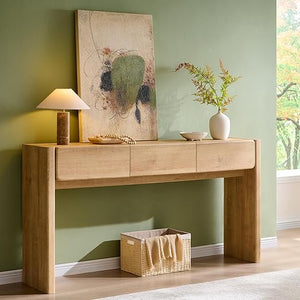 63" Farmhouse Console Table with 3 Drawers