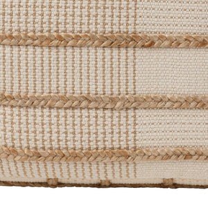 Cotton Jute Cylinder Pouf Ottoman