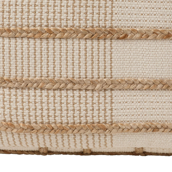Cotton Jute Cylinder Pouf Ottoman