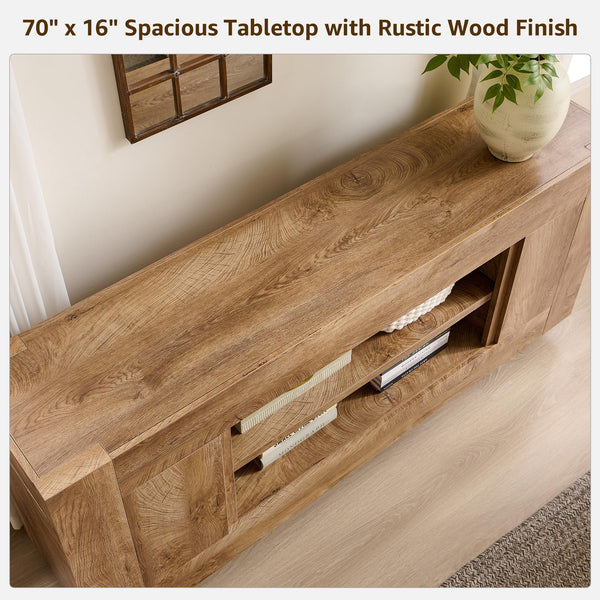 70" TV Stand Entertainment Center with Storage Cabinets