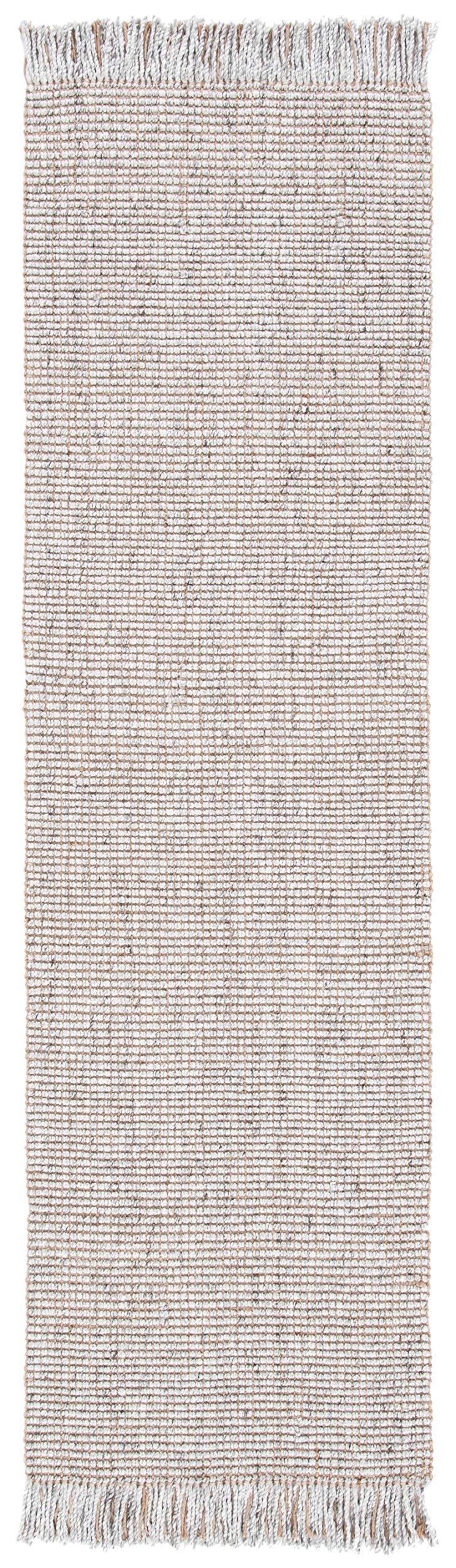 Handmade Jute & Polyester Runner Rug 2'3" x 10' – Fringe Boho Area Rug