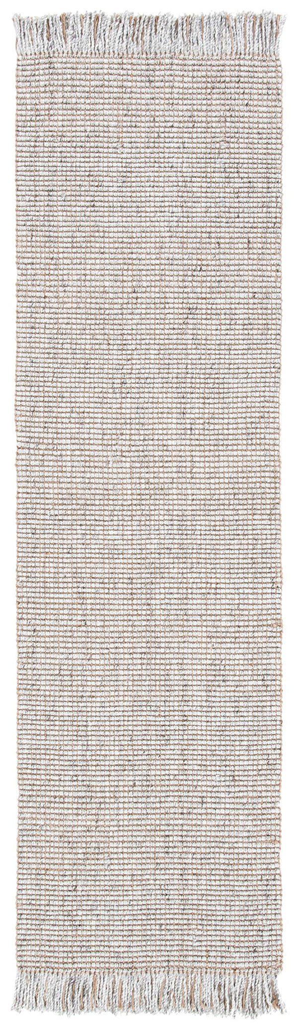 Handmade Jute & Polyester Runner Rug 2'3" x 10' – Fringe Boho Area Rug