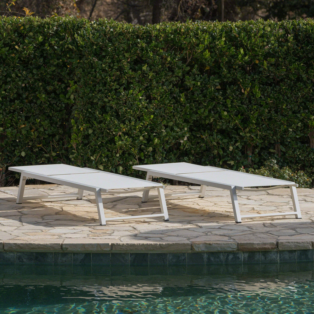Outdoor Mesh Chaise Lounges Set of 2