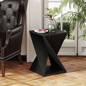 Twisted X Base Solid Wood End Table