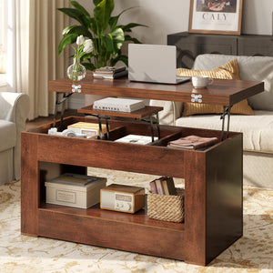 Lift Top Coffee Table 4-in-1 with Storage & Hidden Compartment