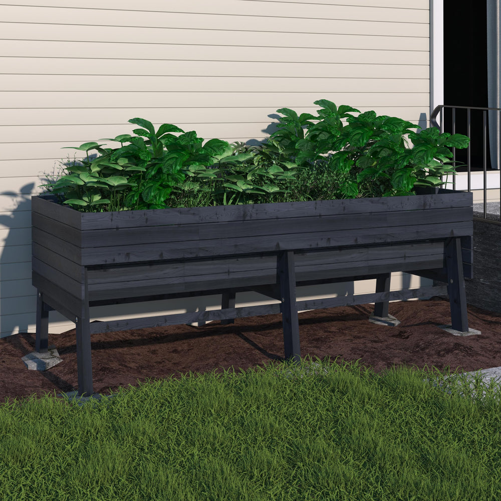 Cedar Raised Garden Bed 6x3x2FT with Wheels, Legs & Liner