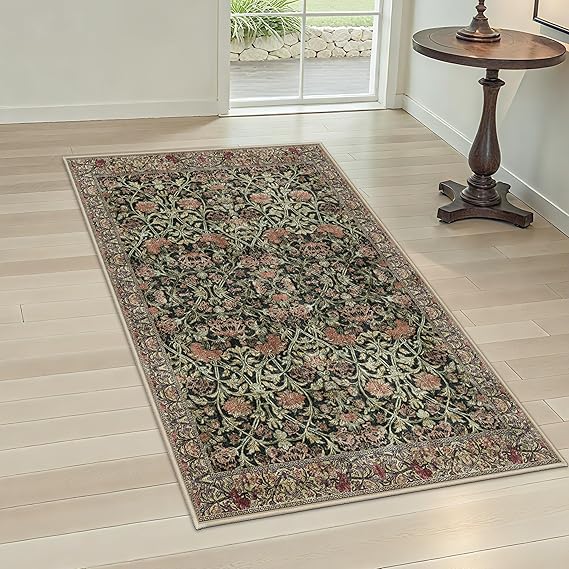 9x12 Abstract Area Rug – Washable, Non-Slip, Low Pile Polyester Carpet
