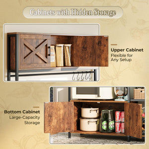 Kitchen Baker's Rack with Power Outlet & Cabinets