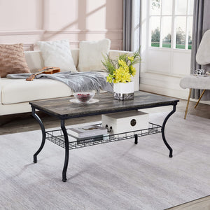 3-Piece Living Room Table Set with Storage Shelves