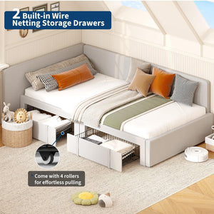 Twin Velvet Daybed with Storage Drawers