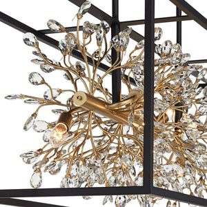 8-Light Crystal Rectangular Pendant Chandelier
