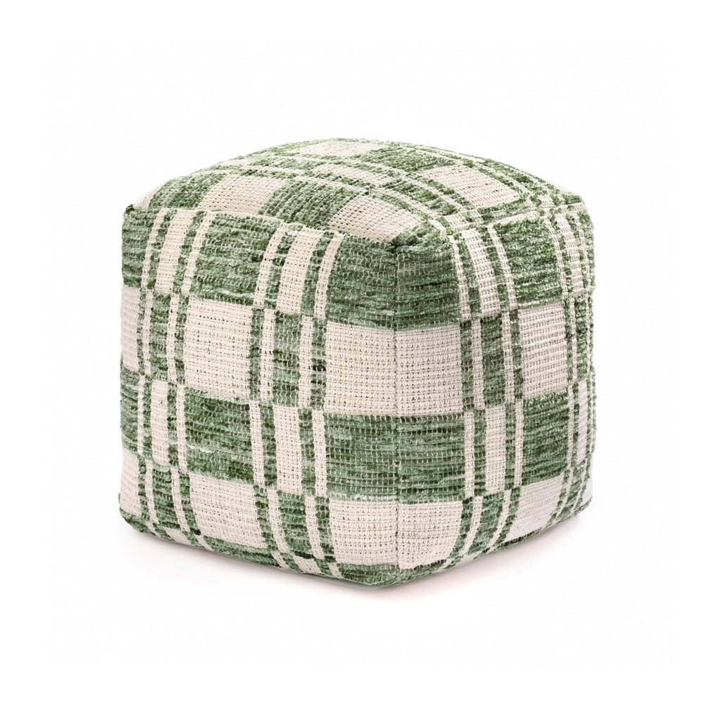 Handmade Cotton Pouf Ottoman | Square Floor Seating & Footrest