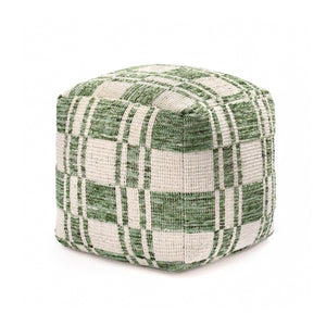 Handmade Cotton Pouf Ottoman | Square Floor Seating & Footrest