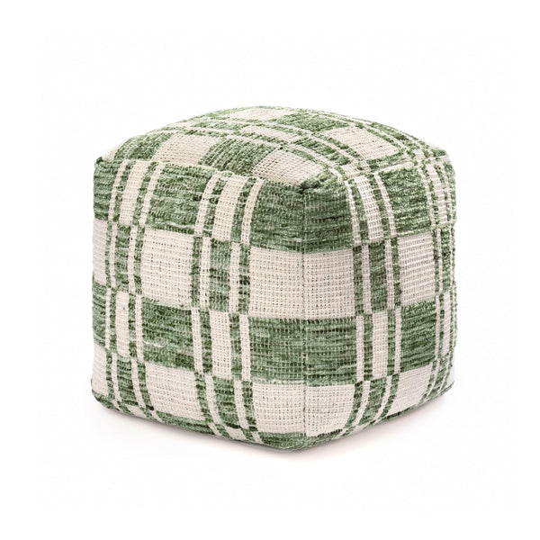 Handmade Cotton Pouf Ottoman | Square Floor Seating & Footrest