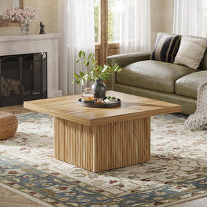 Square Fluted Coffee Table – Mid-Century Modern