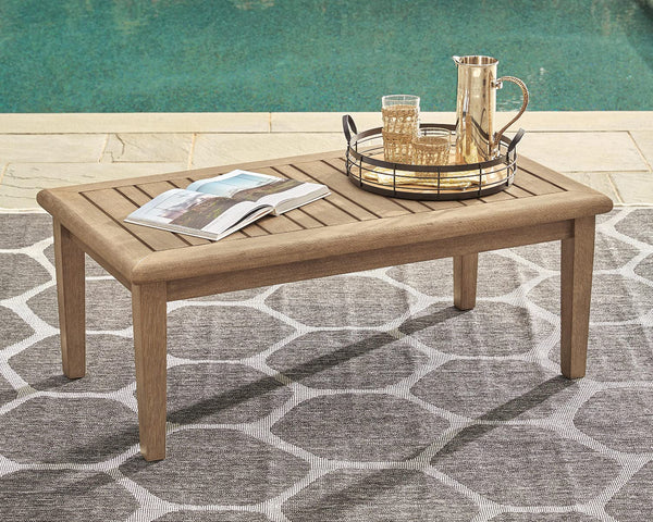Eucalyptus Wood Outdoor Coffee Table & End Table