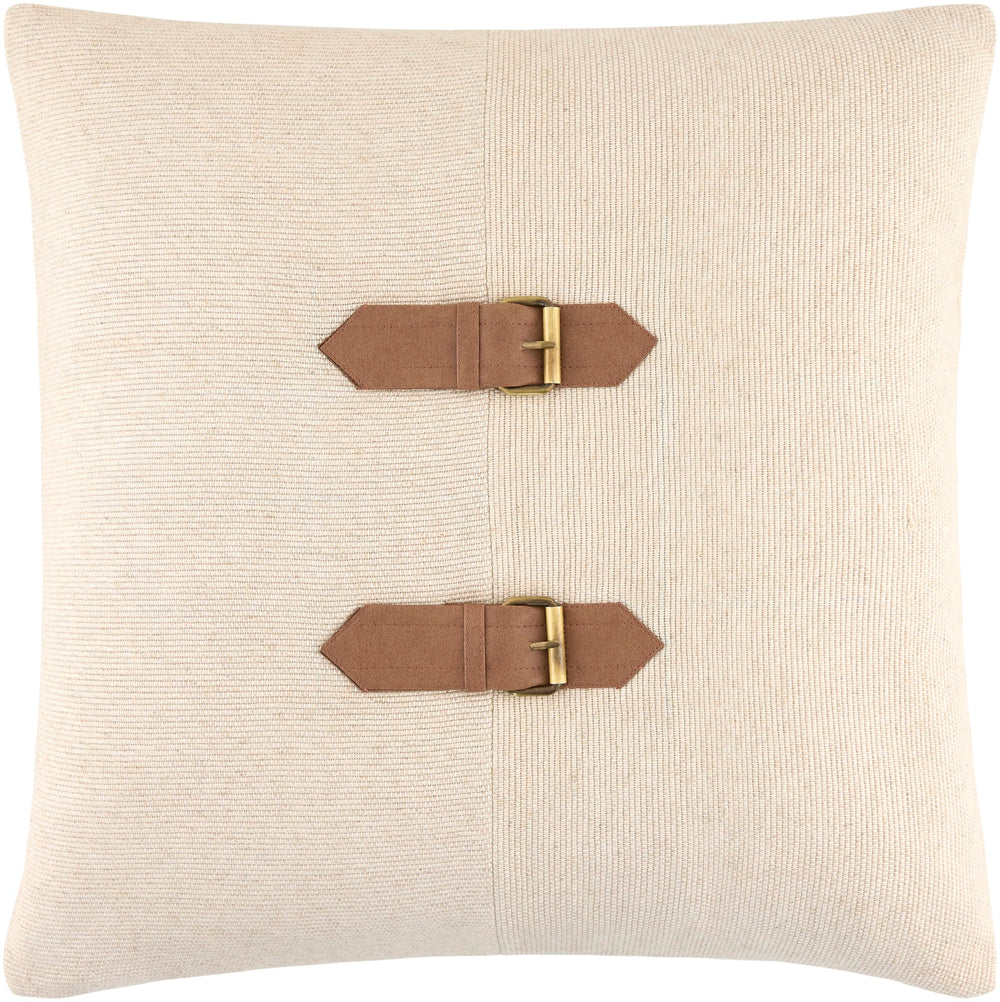 Modern Accent Throw Pillow with Poly Insert – Brown & Beige