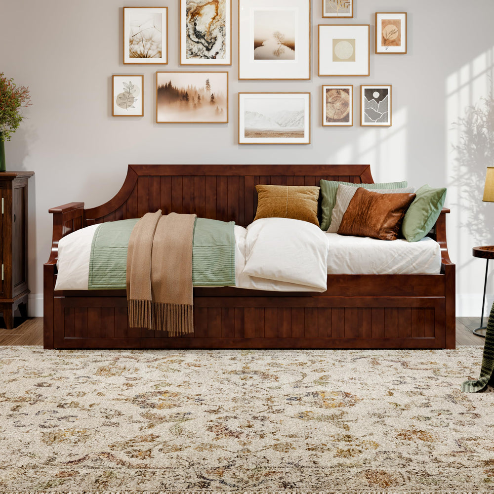 Twin Wood Daybed with Trundle