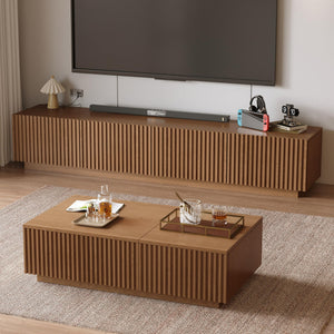 86.61" TV Stand & Lift-Top Coffee Table Set – Brown