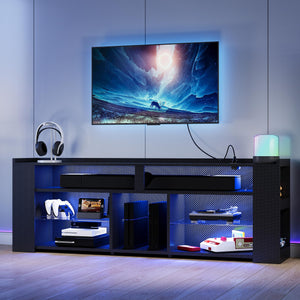 70.9" LED TV Stand with Power Outlet & Storage