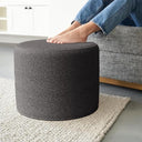 Round Boucle Pouf Ottoman Footrest