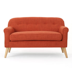 Mid-Century Modern Fabric Loveseat