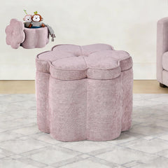 Floral Storage Ottoman Pouf – 19.5" Round, Holds 300 lbs