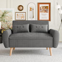 48" Corduroy Loveseat Sofa with Tufted Back & Tapered Legs
