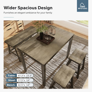 Counter Height Dining Table Set for 4 with Bench